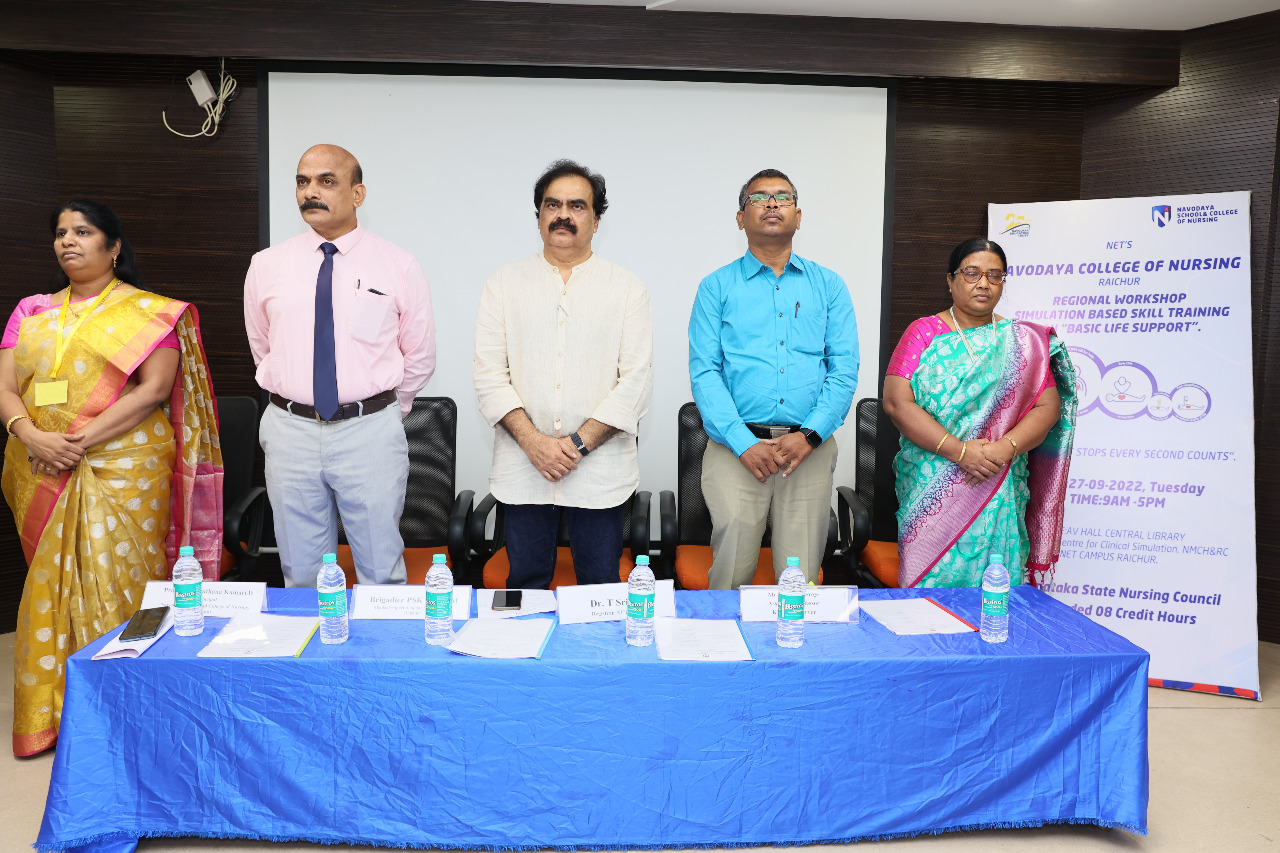 Simulation based Skill Training on Basic Life Support” organized by Navodaya School and College of Nursing, Raichur