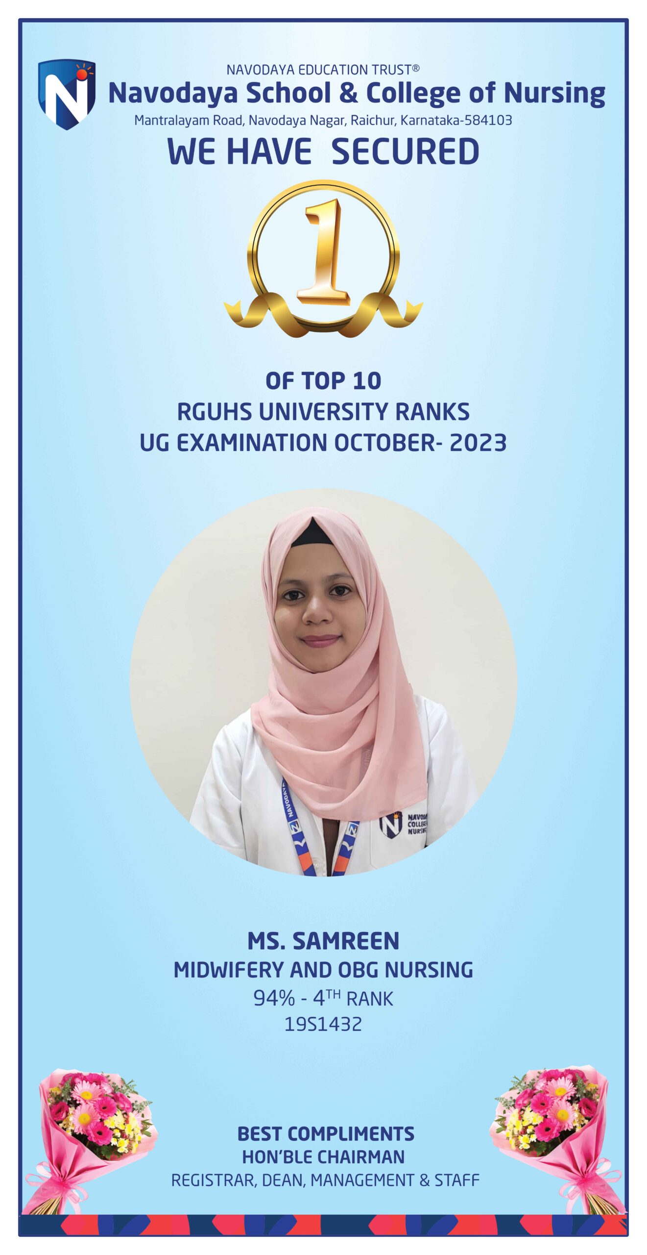 🎉 **Congratulations to Ms. Samreen for Achieving Excellence in Midwifery and Obstetrical Nursing!** 🎉